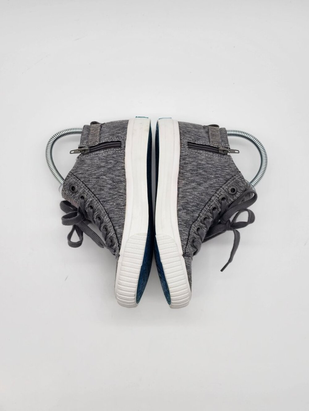 Grey/White Low-Top Side Strap Sneakers | Women's 6 - Picture 5 of 13